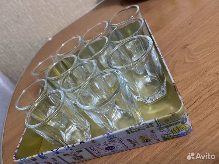 Рюмка толстое стекло СССР цена за пару