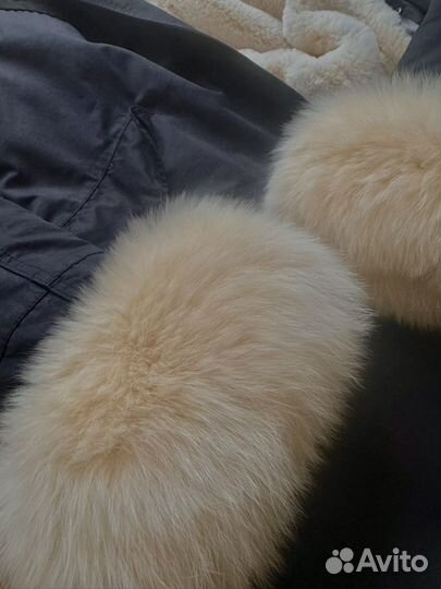 Парка с натуральным мехом xs