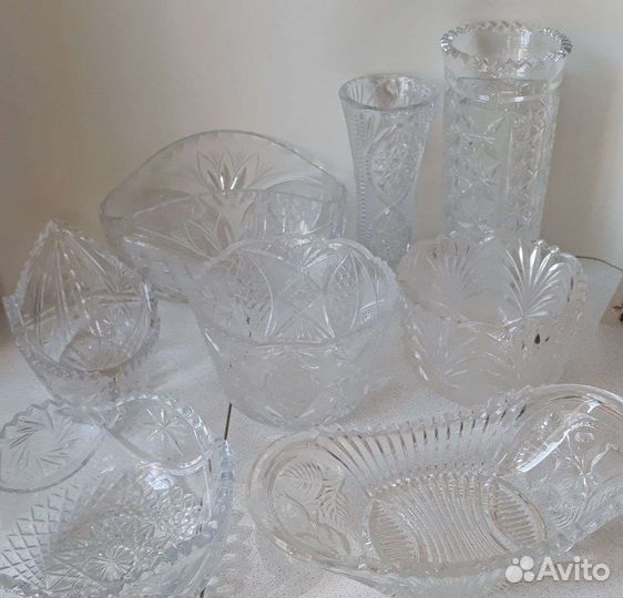Хрустальные салатницы, конфетницы