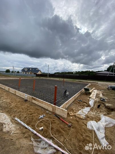 Монолитная плита. Фундамент. Плитный фундамент