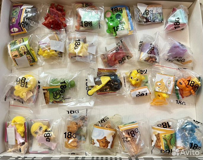 Игрушки из шоколадных яиц пакетом и штучно