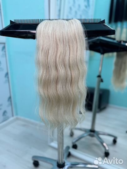 Волосы для наращивания теплый блонд 53 см