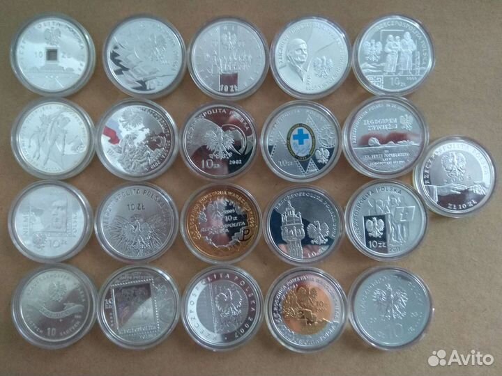 10 и 20 злотых Польша серебро