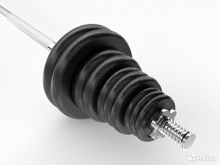 Набор гантелей и штанга unixfit в кейсе 50 кг