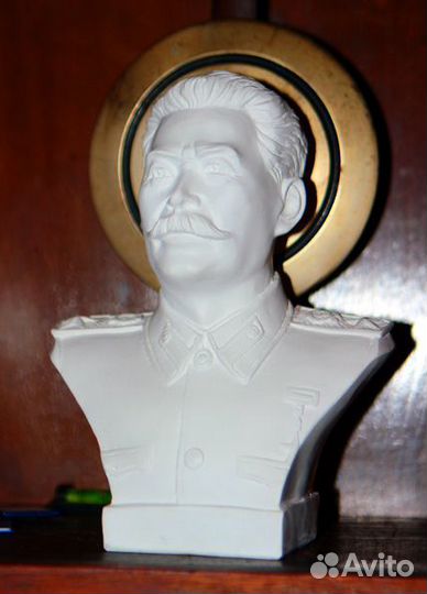 Белый гипсовый бюст Иосифа Сталина 17,5 см