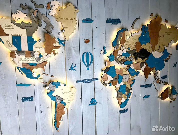 Карта мира с подсветкой