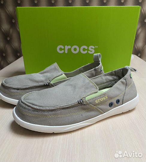 Мужские макасины crocs серые, разные цвета