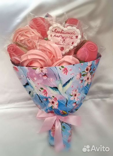 Букеты из безе, меренга на палочках