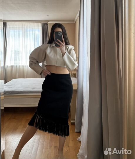 Юбка с бахромой Migi (M) шерсть