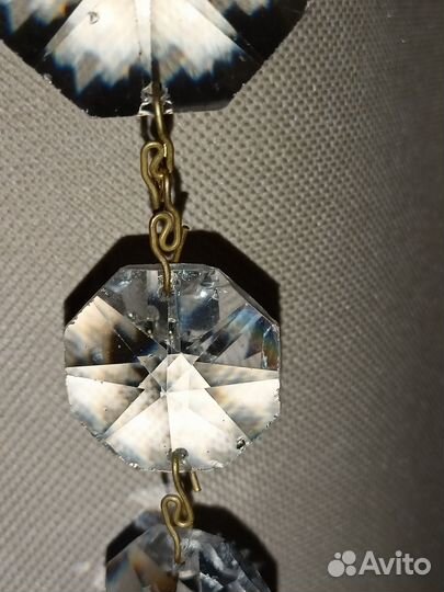 Хрустальные подвески крупные Чехословакия люстра