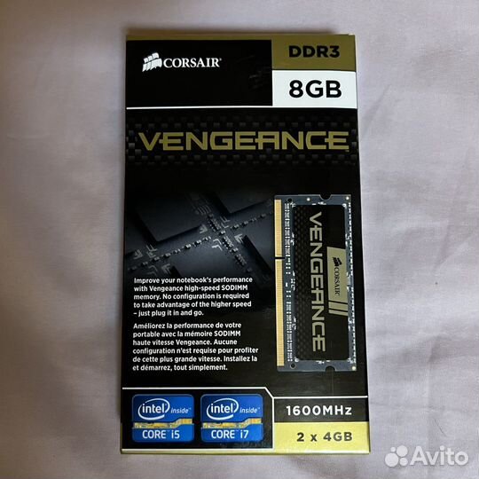 Оперативная память для ноутбука Corsair 8гб DDR3