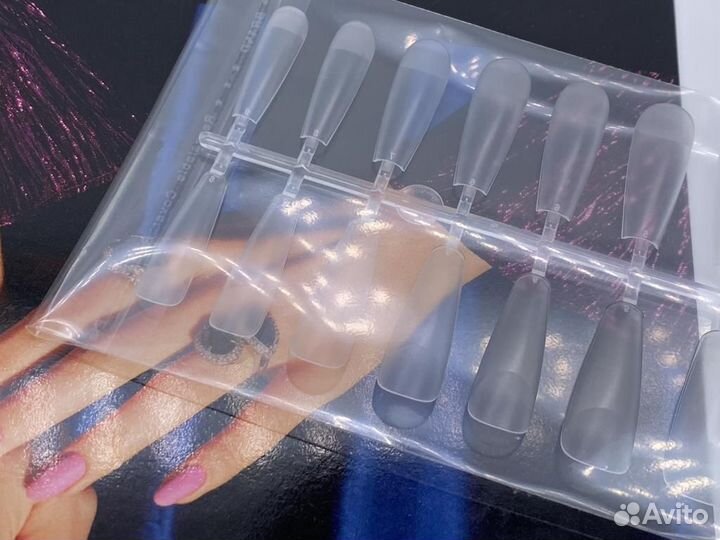 Гелевые типсы для наращивания ногтей 1 пластина
