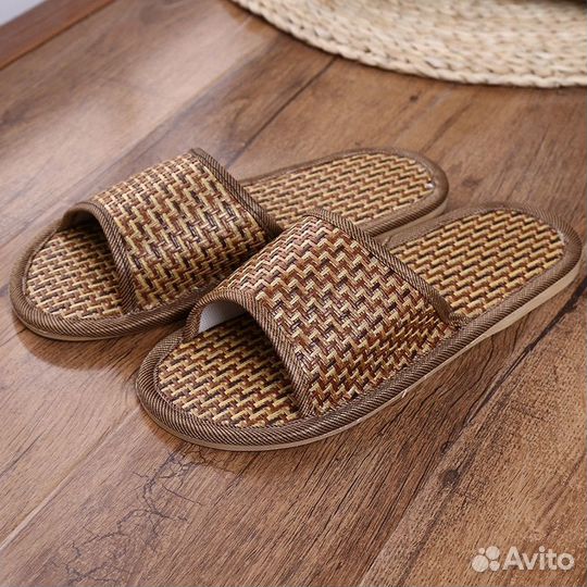 Домашние тапочки 41-42 раз.(Льняные домашние тапо