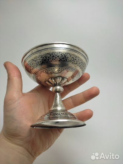 Серебряная конфетница мороженница СССР серебро