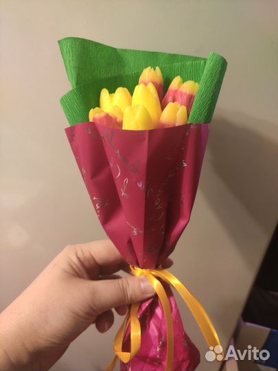 Мыльные букеты из тюльпанов