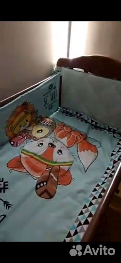 Бортики в кроватку, кармашки, матрасик, подушка