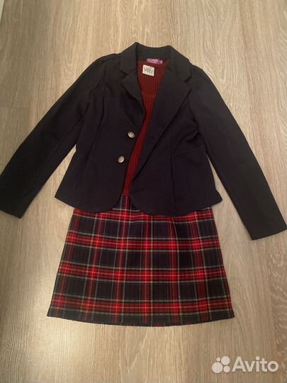Комплект школьной одежды (пиджак и сарафан) 128