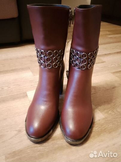 Ботильоны новые, бургунди,38 р, демисезонные