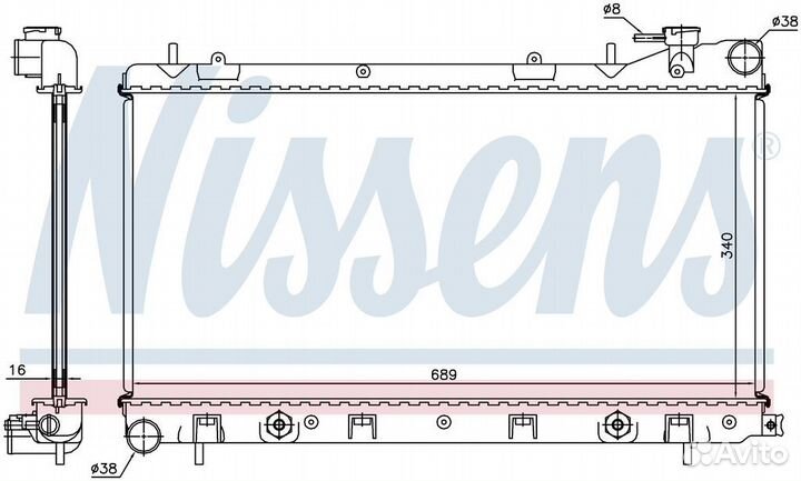 Радиатор охлаждения двс subaru forester (1998) 2.0