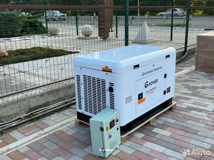 Дизельный генератор 13 кВт G-power однофазный водя