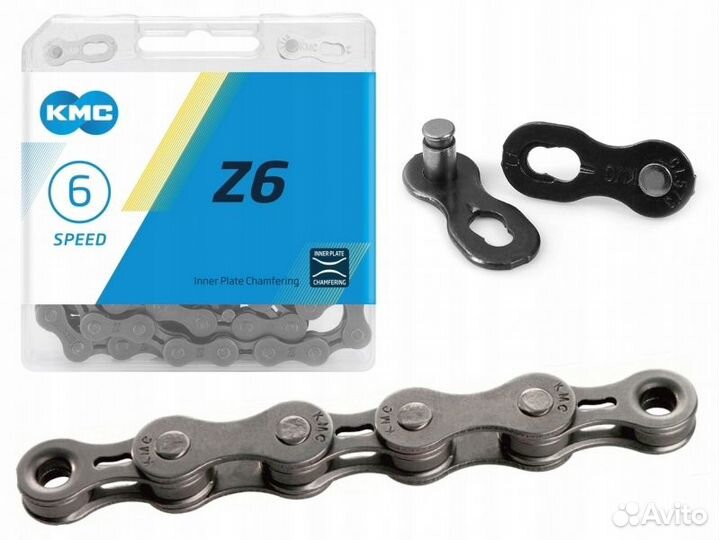 Цепь KMC Z6 6-7 скоростей, замок 116 звеньев