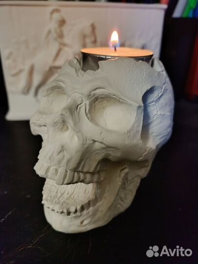 Подсвечник для чайной свечи череп