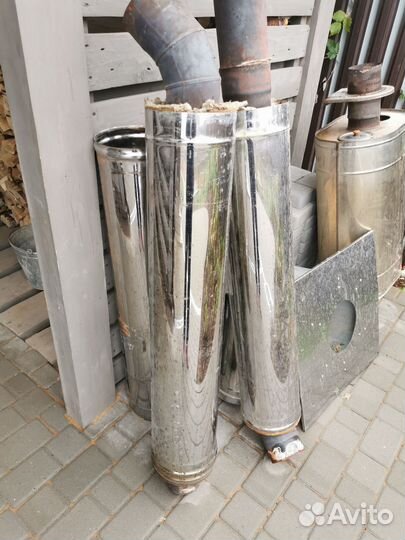 Бак из нержавейки, дымоход