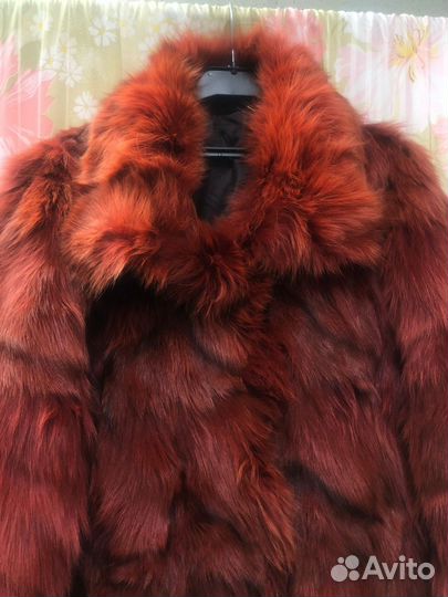 Шуба лиса терракотового цвета 52
