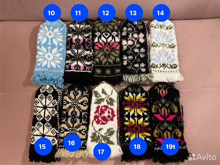 Варежки женские теплые вязаные. Ручная работа