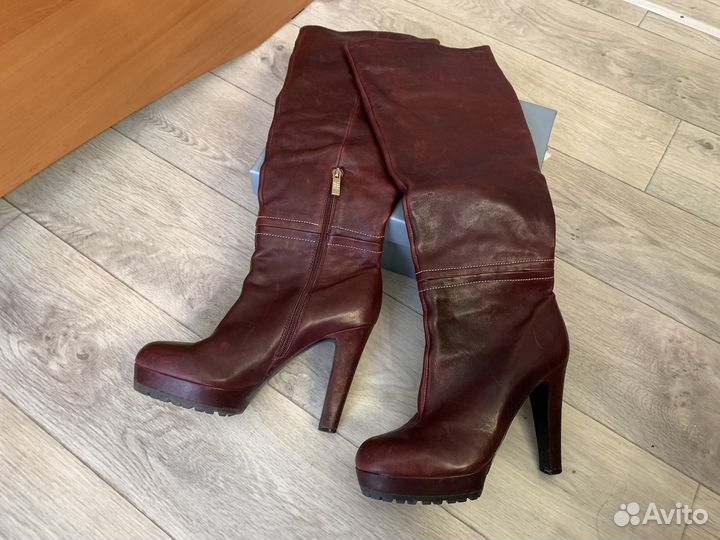 Сапоги женские трубы натуральная кожа 38