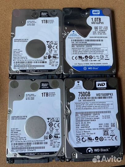 Жесткие диски 2.5 WD Blue, WD Black 750gb, 1Tb