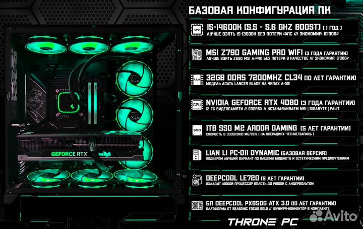 Игровой пк 14600K/ RTX 4080/ 32Гб DDR5 7200 Мгц