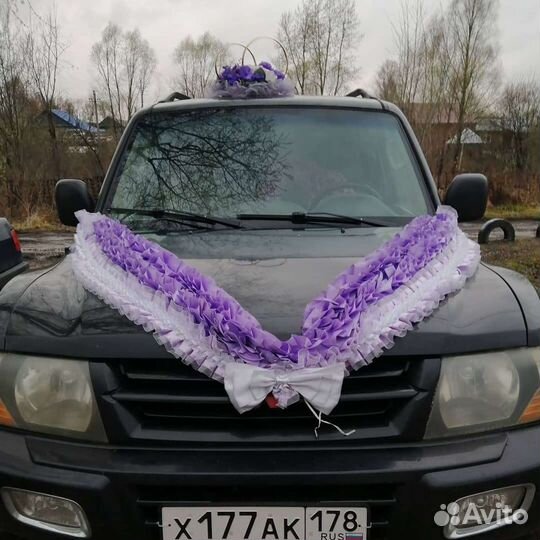 Украшения на машину (на 3 авто) фиолетовые