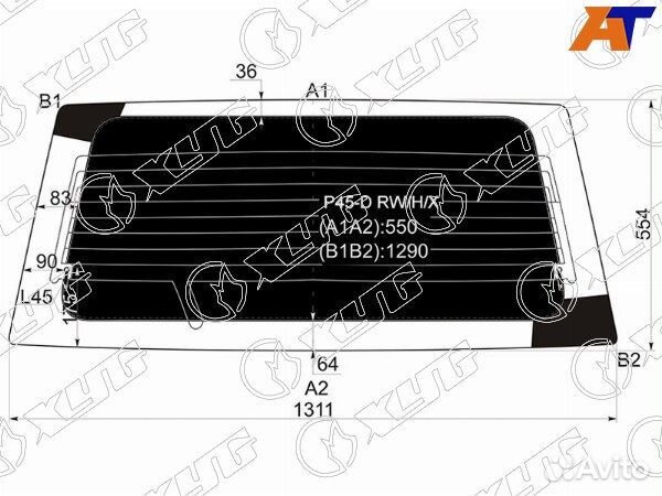 Стекло заднее mitsubishi montero sport