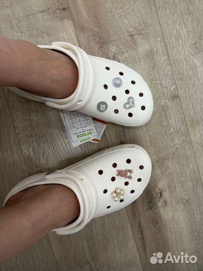 Crocs новые белые оригинал на платформе 37,38,39