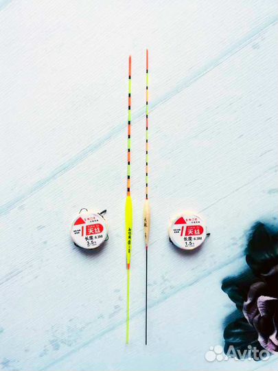 Готовая оснастка с поплавком и крючками, для удили