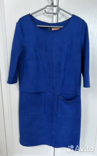 Платье синие прямое