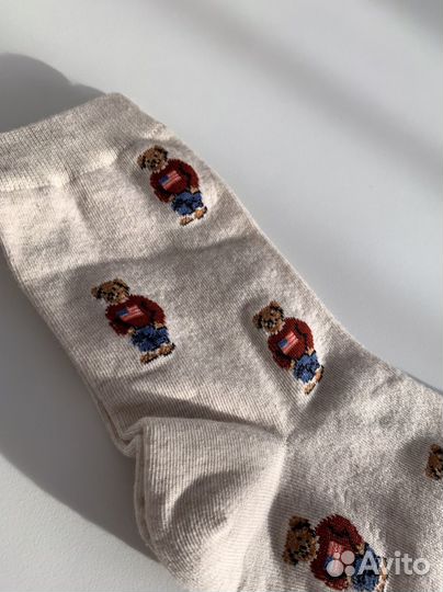 Носки с медведем в стиле Polo Ralph Lauren