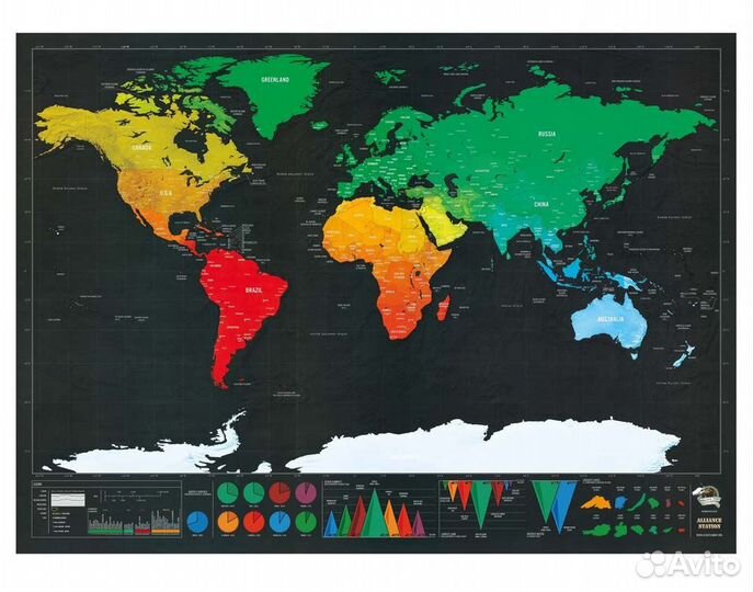 Скретч-карта мира (черная)