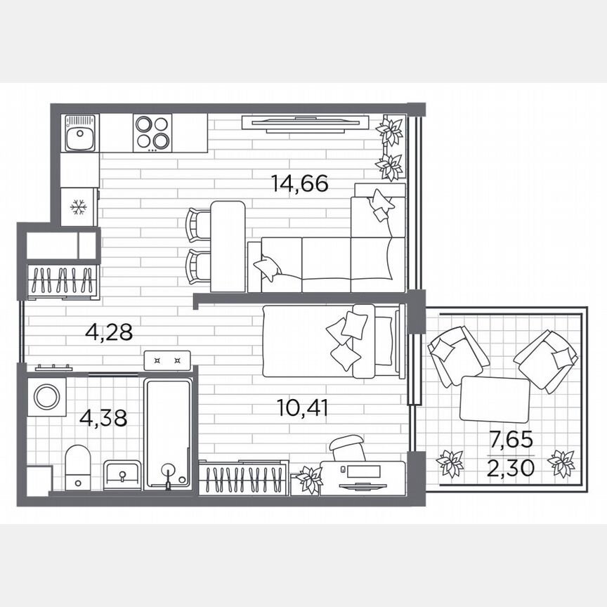1-к. квартира, 36 м², 1/5 эт.