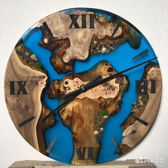 Часы из слэба и эпоксидной смолы