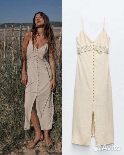Льняное платье zara Новинка июнь 2024