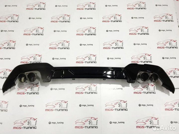 Диффузор BMW 3 G20 M340 черный + двойные насадки