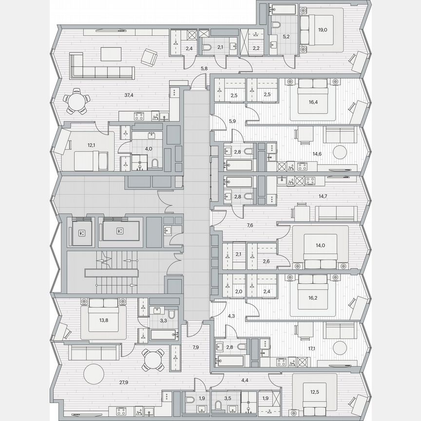 1-к. квартира, 44,6 м², 4/16 эт.