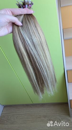 Волосы для наращивания блонд 45 см