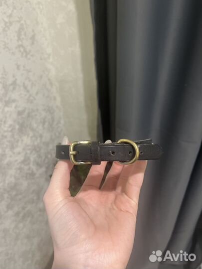 Ошейник кожаный со стразами