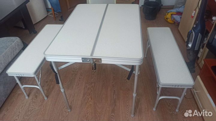 Стол с лавочками для пикника новый