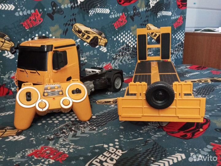 Машинка на радиоуправлении грузовик и прицеп