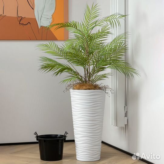 Горшок для цветов большой напольный белый 25л+5л