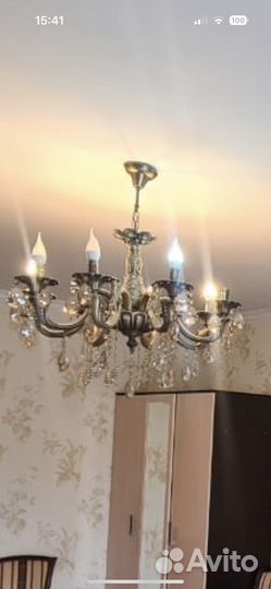 Люстра хрустальная чехия бу